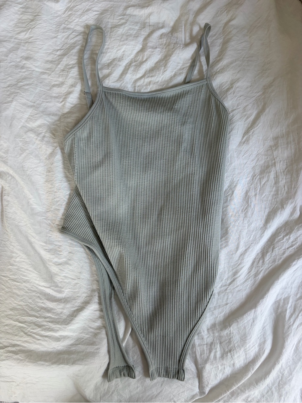 Forever 21 Kids Ribbed One-Piece in Sage Green